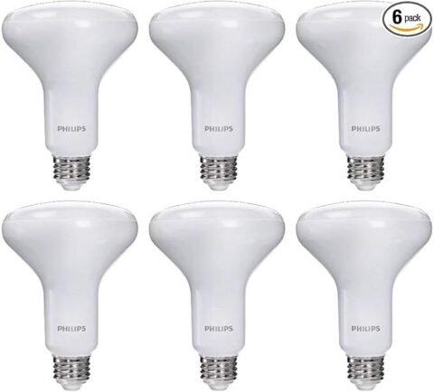 PHILIPS LED 65W BR30 6-Pack Ultra Definition Soft White (2200K) 650 Lumen (7.5W = 65W) Dimmable Flicker-Free Light Bulbs