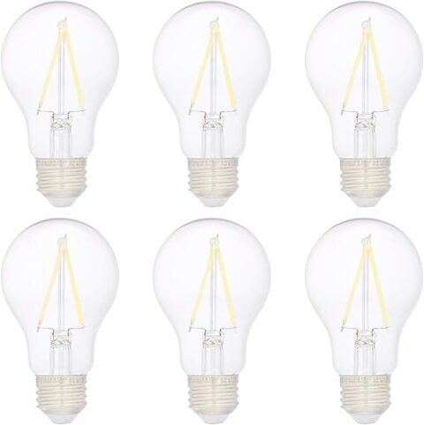 Amazon Basics A19 LED Light Bulbs 40 Watt Equivalent, Daylight White(5000K), Energy Efficient 3.5W, Non-Dimmable, 10,000 Hour Lifetime, 6 Count (Pack of 1)