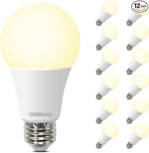 Light Bulbs,100 Watt LED Light Bulb Equivalent, 1500LM, Soft White 2700K Bulb with E26 Base, 13W Bright LED Bulb, 15000H, Non-Dimmable, White E26 Bulbs for Rooms, 12 Pack