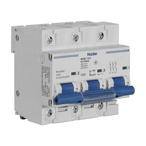 100A, 480V AC, 60V DC, 3 Pole, DIN Rail Mount Miniature Circuit Breaker, Trip Curve: C, UL1077