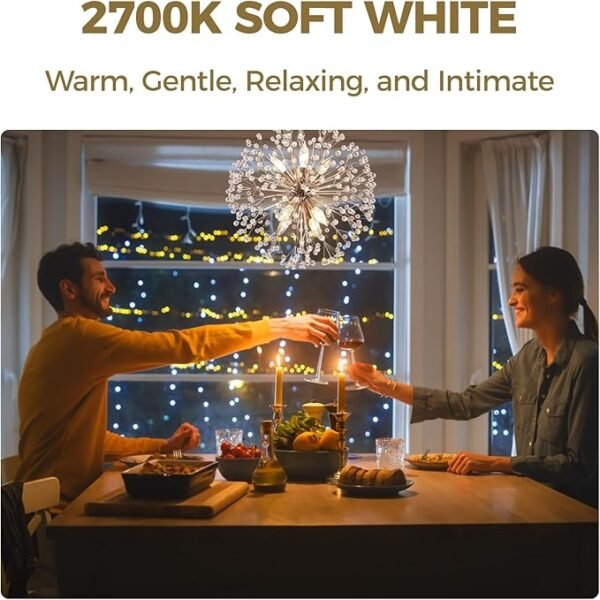 Hizashi E12 Candelabra Bulbs 40 watt Equivalent, 90+ CRI E12 LED Bulb Dimmable Flame Tip Chandelier Light Bulbs, 4W 450LM 2700K Soft Warm White, CA10, UL Listed,12 Pack - Image 4