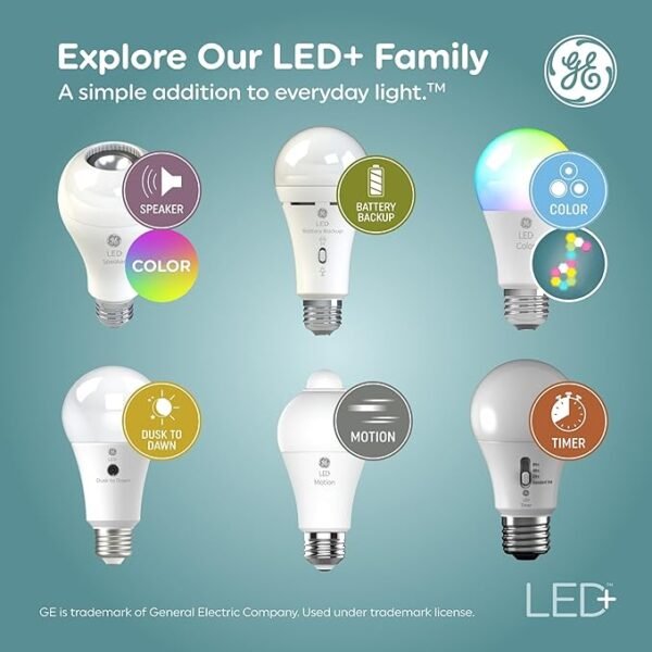 GE LED+ Dusk to Dawn A21 LED Light Bulb, Automatic On/Off Outdoor Light, 13W, Daylight (3 Pack) - Image 6