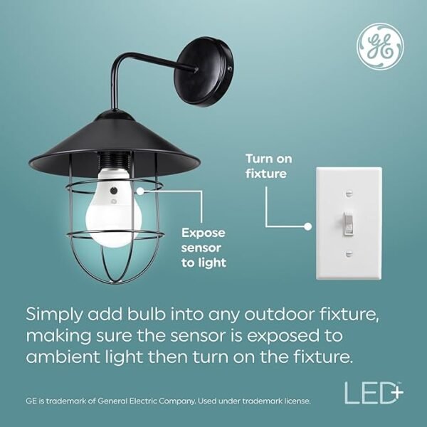 GE LED+ Dusk to Dawn A21 LED Light Bulb, Automatic On/Off Outdoor Light, 13W, Daylight (3 Pack) - Image 3