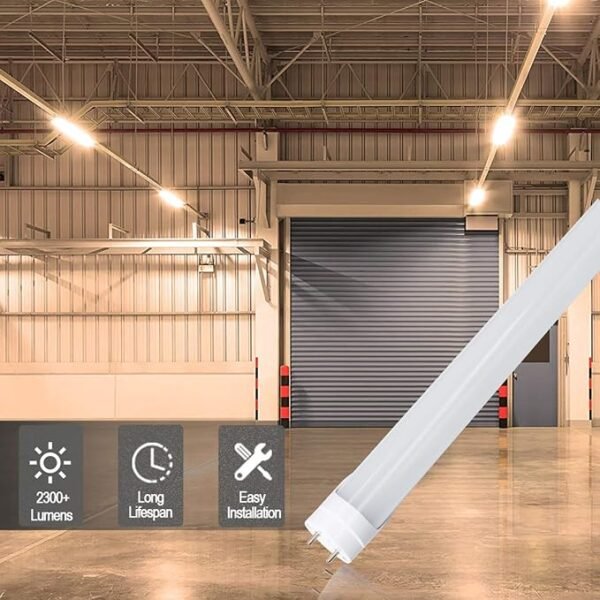 LightingWill LED T8 Light Tube 2FT, Warm White 3000K-3500K, Dual-End Powered Ballast Bypass, 1000Lumens 10W (24W Fluorescent Equivalent), Frosted Cover, AC85-265V Lighting Tube Fixtures, 4 Pack… - Image 5