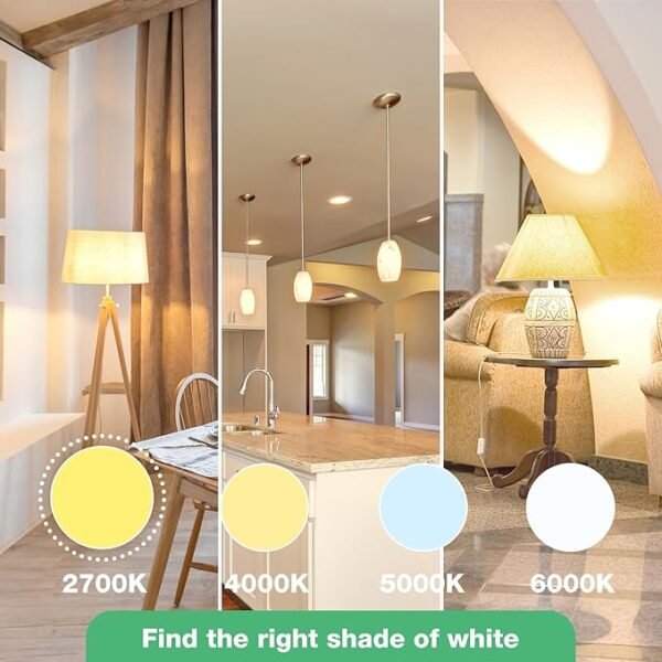 A19 LED Light Bulbs, 60 Watt Equivalent LED Bulbs, Soft White 2700K, 800 Lumens, E26 Standard Base, Non-Dimmable, 8W Warm White LED Bulbs for Bedroom Living Room, 3 Pack - Image 6