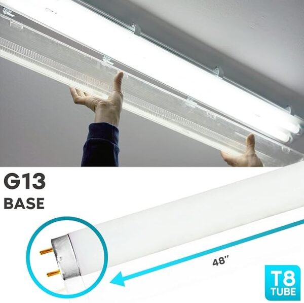 LUXRITE F32T8/841 T8 Fluorescent Tube Light Bulb, 32W, 48 Inch, 4100K Cool White, 2800 Lumens, G13 Bi-Pin Base, (T8 Only, Not Compatible with T12 or LED Fixtures) - LR20732, 4-Pack - Image 2