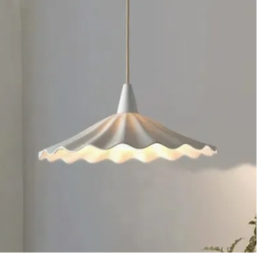 Ceramic Retro Pendant Light Ins Nordic Bedside Homestay Corridor Restaurant French Pleated Light Luxury Lotus Leaf Chandelier