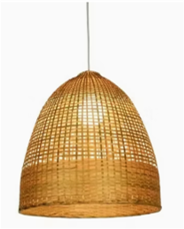 Elegant Southeast Asian Vintage Rattan Chandelier for Restaurants