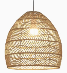 High Quality Rattan Chandelier OEM Minimalist Handcraft Wicker Home Decoration Pendant Light