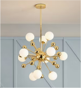 Vintage Hanging Pendant Lamp with Glass Shade for Indoor Spaces