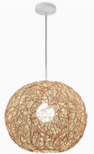 Lantern Lampshade Chandelier Handmade Wicker Rattan Art Gallery Decor Pendant Light